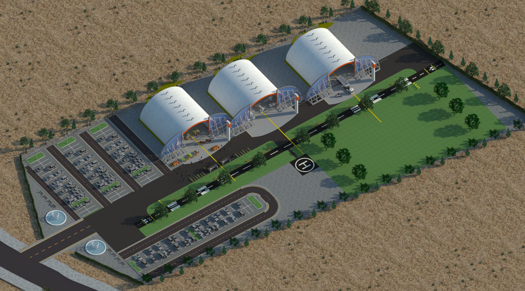 Modern solar facility